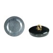 画像1: 樹脂ボタン リングデザイン【ブラック】20mm 6個入 丸型 足つき 手芸 服飾 付け替え ボタンマート B-2093 (1)