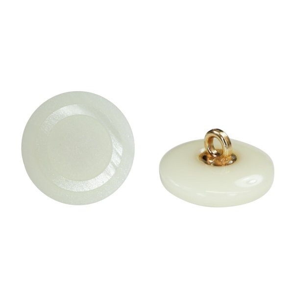 画像1: 樹脂ボタン リングデザイン【アイボリー】17mm 8個入 丸型 足つき 手芸 服飾 付け替え ボタンマート B-2095 (1)