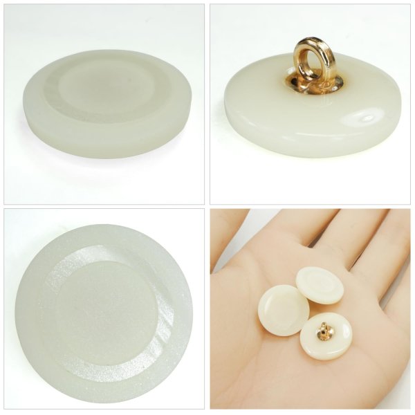画像5: 樹脂ボタン リングデザイン【アイボリー】17mm 8個入 丸型 足つき 手芸 服飾 付け替え ボタンマート B-2095 (5)