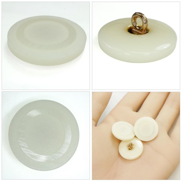 画像5: 樹脂ボタン リングデザイン【アイボリー】20mm 6個入 丸型 足つき 手芸 服飾 付け替え ボタンマート B-2096 (5)