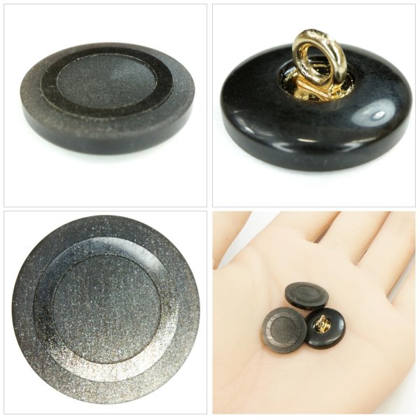 画像5: 樹脂ボタン リングデザイン【ブラウン】15mm 10個入 丸型 足つき 手芸 服飾 付け替え ボタンマート B-2097 (5)