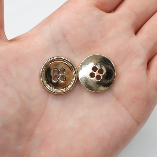 画像6: メタルボタン 四つ穴 【ゴールド 鏡面仕上げ】 金 シャツ スーツ 10個入り 【20mm】 ボタンマート B-209 (6)