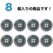 画像4: 樹脂ボタン【ブラック】17.5mm 8個入 丸型 四つ穴 リムデザイン マーブル調 手芸 服飾 付け替え ボタンマート B-2101 (4)
