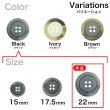 画像3: 樹脂ボタン【ブラック】22mm 6個入 丸型 四つ穴 リムデザイン マーブル調 手芸 服飾 付け替え ボタンマート B-2102 (3)