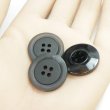 画像5: 樹脂ボタン【ブラック】22mm 6個入 丸型 四つ穴 リムデザイン マーブル調 手芸 服飾 付け替え ボタンマート B-2102 (5)