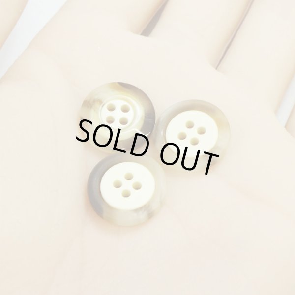 画像5: 樹脂ボタン【アイボリー】15mm 10個入 丸型 四つ穴 リムデザイン マーブル調 手芸 服飾 付け替え ボタンマート B-2103 (5)
