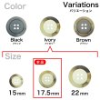 画像3: 樹脂ボタン【アイボリー】17.5mm 8個入 丸型 四つ穴 リムデザイン マーブル調 手芸 服飾 付け替え ボタンマート B-2104 (3)