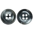 画像1: 樹脂ボタン マーブル柄【ブラック】15mm 10個入 丸型 四つ穴 裁縫 洋裁 付け替え ボタンマート B-2109 (1)
