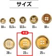 画像2: メタルボタン 四つ穴 【ゴールド 鏡面仕上げ】 金 シャツ スーツ 8個入り 【23mm】 ボタンマート B-210 (2)