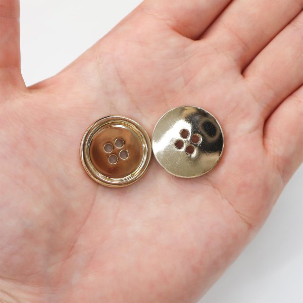 画像6: メタルボタン 四つ穴 【ゴールド 鏡面仕上げ】 金 シャツ スーツ 8個入り 【23mm】 ボタンマート B-210 (6)