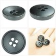 画像5: 樹脂ボタン 皿型【ブラック】18mm 8個入 四つ穴 丸型 フチあり くぼみ 手芸 服飾 付け替え ボタンマート B-2118 (5)