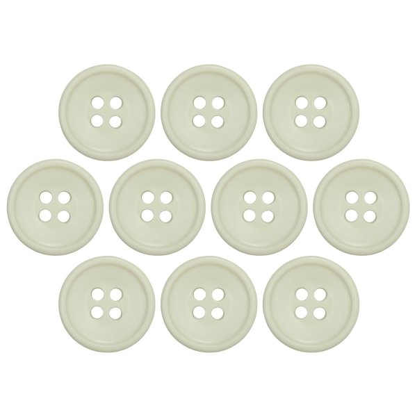 画像1: 樹脂ボタン 皿型【アイボリー】15mm 10個入 四つ穴 丸型 フチあり くぼみ 手芸 服飾 付け替え ボタンマート B-2119 (1)
