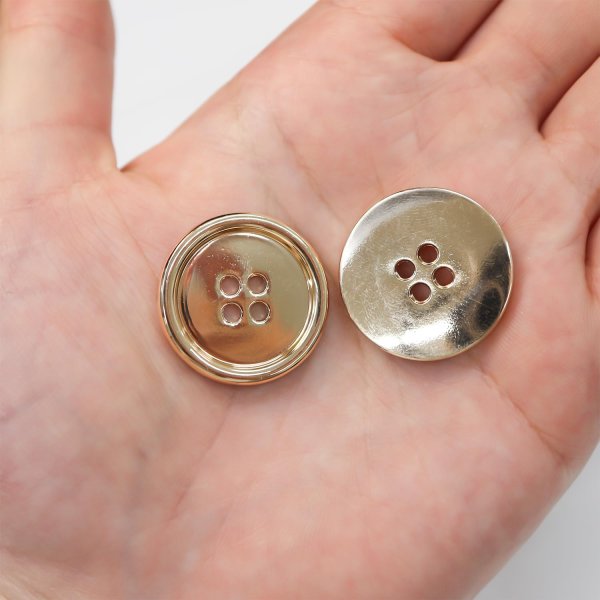 画像6: メタルボタン 四つ穴 【ゴールド 鏡面仕上げ】 金 シャツ スーツ 8個入り 【25mm】 ボタンマート B-211 (6)