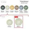 画像3: 樹脂ボタン 皿型【アイボリー】18mm 8個入 四つ穴 丸型 フチあり くぼみ 手芸 服飾 付け替え ボタンマート B-2120 (3)