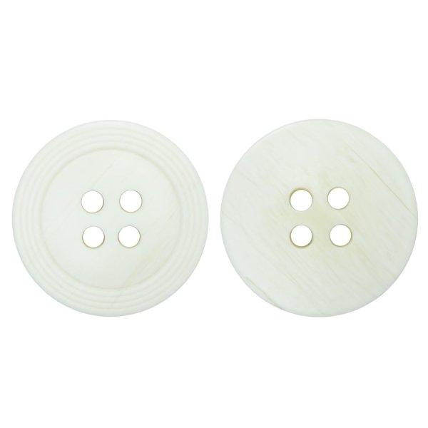 画像1: 樹脂ボタン リングライン【アイボリー】18mm 8個入 丸型 四つ穴 裁縫 手芸 服飾 付け替え ボタンマート B-2130 (1)