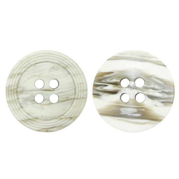 画像1: 樹脂ボタン リングライン【グレージュ】18mm 8個入 丸型 四つ穴 裁縫 手芸 服飾 付け替え ボタンマート B-2134 (1)