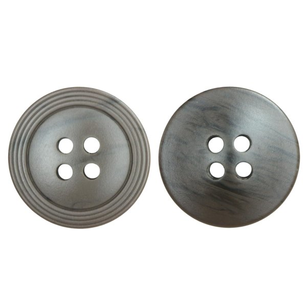 画像1: 樹脂ボタン リングライン【ブラウン】18mm 8個入 丸型 四つ穴 裁縫 手芸 服飾 付け替え ボタンマート B-2136 (1)
