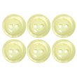 画像1: 二つ穴樹脂ボタン【アイボリー】21mm 6個入 シェル調 丸型 光沢 模様 手芸 服飾 付け替え ボタンマート B-2157 (1)
