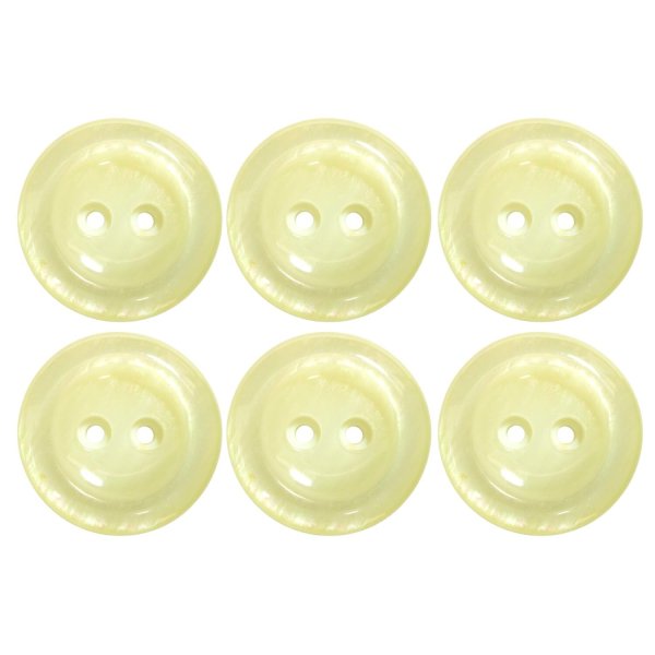 画像1: 二つ穴樹脂ボタン【アイボリー】21mm 6個入 シェル調 丸型 光沢 模様 手芸 服飾 付け替え ボタンマート B-2157 (1)