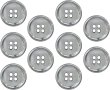 画像1: メタルボタン 四つ穴 【シルバー 鏡面仕上げ】 銀 シャツ スーツ 10個入り 【18mm】 ボタンマート B-216 (1)
