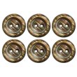 画像1: 二つ穴樹脂ボタン【ブラウン】21mm 6個入 シェル調 丸型 光沢 模様 手芸 服飾 付け替え ボタンマート B-2160 (1)