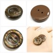 画像5: 二つ穴樹脂ボタン【ブラウン】21mm 6個入 シェル調 丸型 光沢 模様 手芸 服飾 付け替え ボタンマート B-2160 (5)