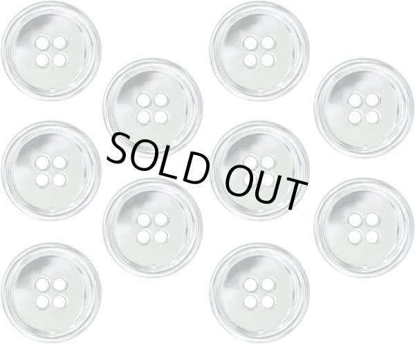 画像1: メタルボタン 四つ穴 【シルバー 鏡面仕上げ】 銀 シャツ スーツ 10個入り 【20mm】 ボタンマート B-217 (1)