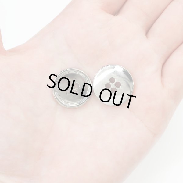 画像6: メタルボタン 四つ穴 【シルバー 鏡面仕上げ】 銀 シャツ スーツ 10個入り 【20mm】 ボタンマート B-217 (6)