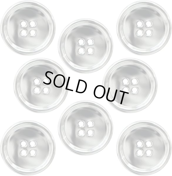 画像1: メタルボタン 四つ穴 【シルバー 鏡面仕上げ】 銀 シャツ スーツ 8個入り 【23mm】 ボタンマート B-218 (1)