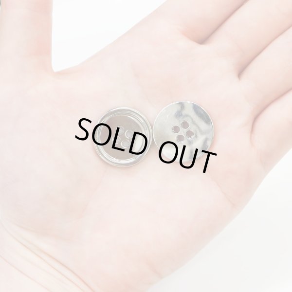 画像6: メタルボタン 四つ穴 【シルバー 鏡面仕上げ】 銀 シャツ スーツ 8個入り 【23mm】 ボタンマート B-218 (6)