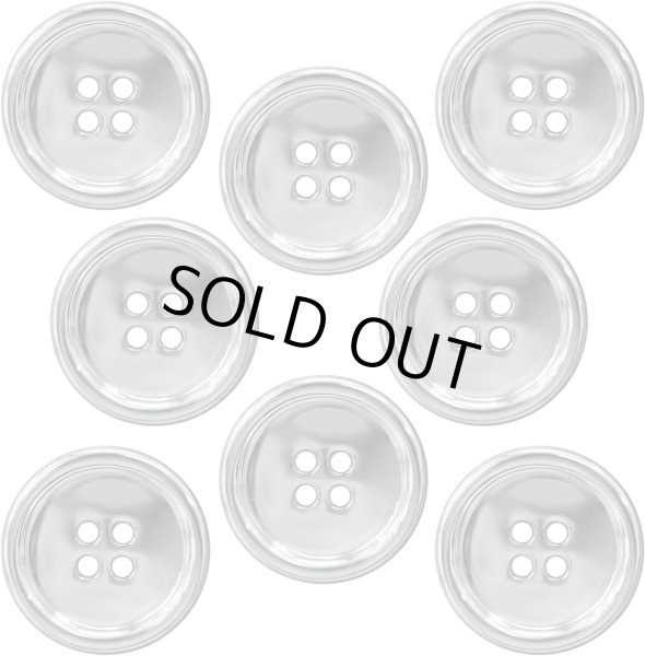 画像1: メタルボタン 四つ穴 【シルバー 鏡面仕上げ】 銀 シャツ スーツ 8個入り 【25mm】 ボタンマート B-219 (1)