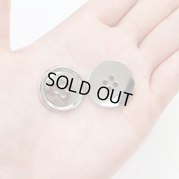 画像6: メタルボタン 四つ穴 【シルバー 鏡面仕上げ】 銀 シャツ スーツ 8個入り 【25mm】 ボタンマート B-219 (6)