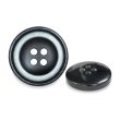 画像1: 樹脂ボタン ボールドリム【ブラック】20mm 6個入 丸型 四つ穴 マーブル調 手芸 服飾 付け替え ボタンマート B-2224 (1)