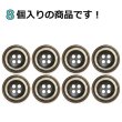 画像4: 樹脂ボタン ボールドリム【ブラウン】17.5mm 8個入 丸型 四つ穴 マーブル調 手芸 服飾 付け替え ボタンマート B-2229 (4)
