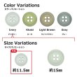 画像3: 樹脂ボタン フロスト調【アイボリー】11.5mm 12個入 丸型 四つ穴 マット 手芸 裁縫 付け替え ボタンマート B-2233 (3)