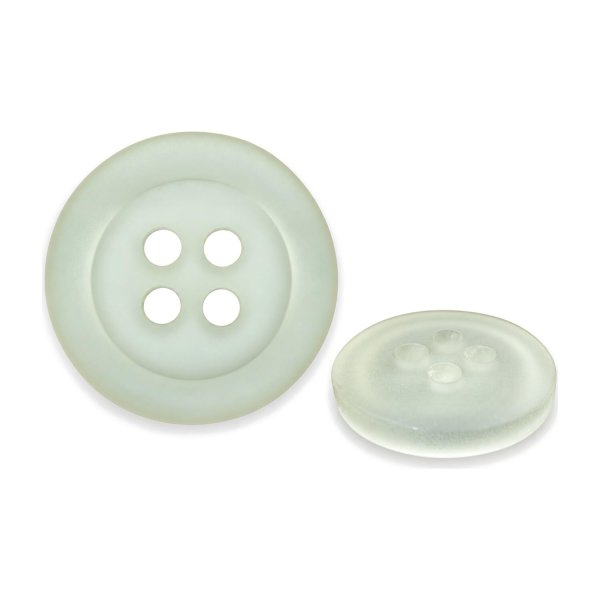 画像1: 樹脂ボタン フロスト調【アイボリー】15mm 10個入 丸型 四つ穴 マット 手芸 裁縫 付け替え ボタンマート B-2234 (1)