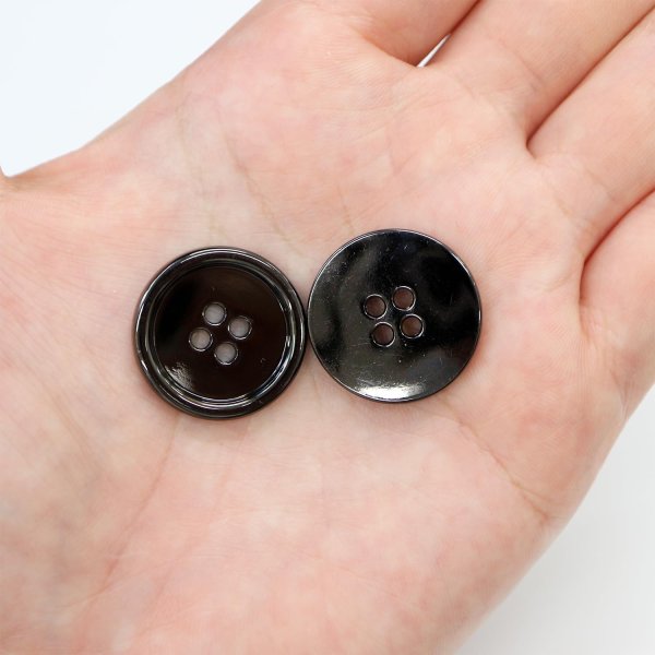 画像6: メタルボタン 四つ穴 【ブラック 鏡面仕上げ】 黒 シャツ スーツ 8個入り 【23mm】 ボタンマート B-226 (6)