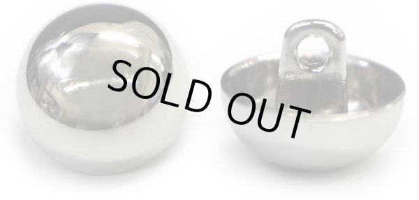 画像1: メタルボタン 【シルバー 鏡面仕上げ】 銀 ボタン ビジューボタン 飾りボタン 縫製ボタン 袖口ボタン 15個入り 【12.5mm】 ボタンマート B-230 (1)