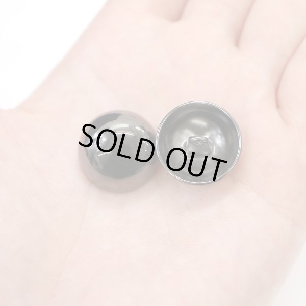 画像6: メタルボタン 【ブラック 鏡面仕上げ】 黒 ボタン ビジューボタン 飾りボタン 縫製ボタン 袖口ボタン 10個入り 【20mm】 ボタンマート B-239 (6)