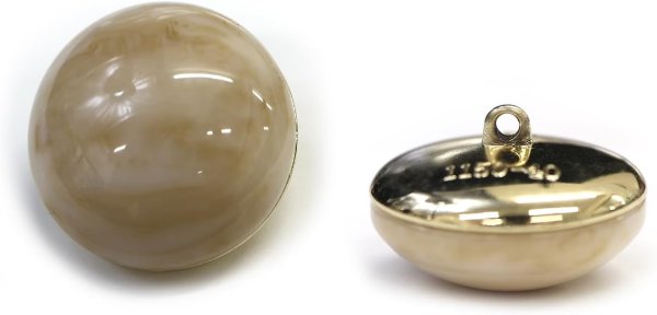 画像1: 足つきボタン 【ベージュ マーブル】 大理石調 シャツ スーツ 4個入り 【25mm】 きらきらぷんぷん丸 B-255 (1)