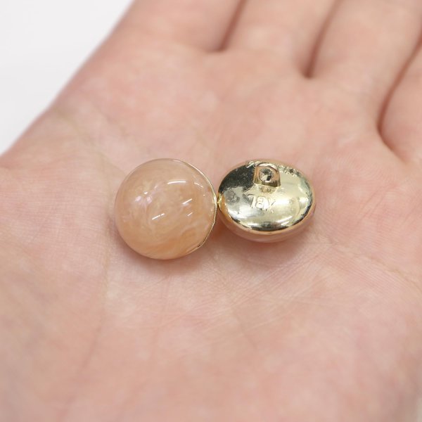 画像6: 足つきボタン 【ピンク マーブル】 ラメ シャツ スーツ 8個入り 【15mm】 きらきらぷんぷん丸 B-257 (6)