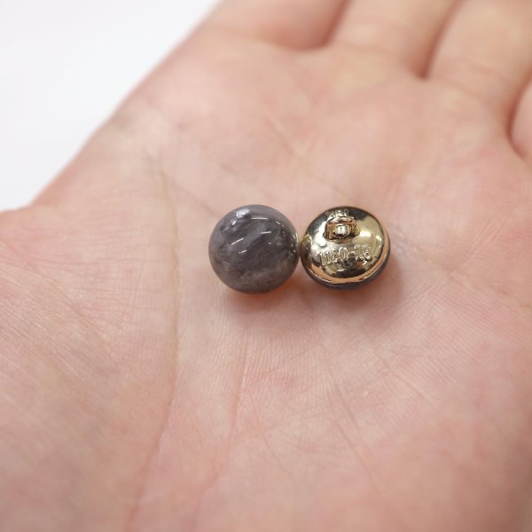 画像6: 足つきボタン 【グレー マーブル】 ラメ シャツ スーツ 10個入り 【11.5mm】 きらきらぷんぷん丸 B-261 (6)