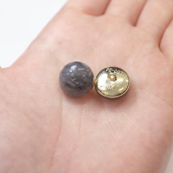 画像6: 足つきボタン 【グレー マーブル】 ラメ シャツ スーツ 8個入り 【15mm】 きらきらぷんぷん丸 B-262 (6)