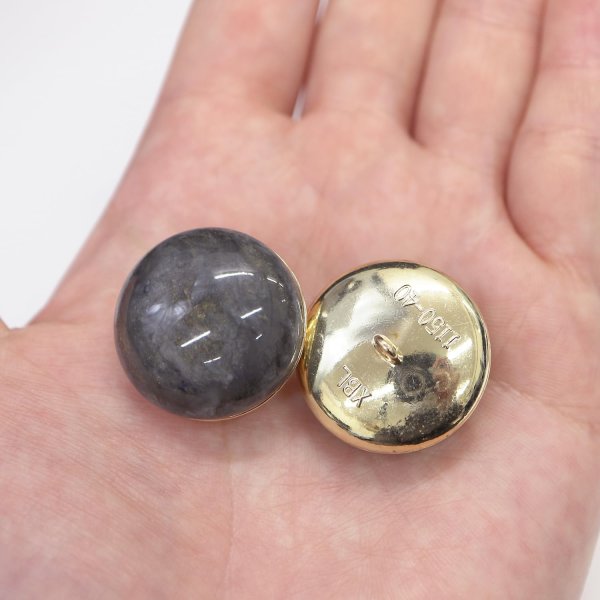画像6: 足つきボタン 【グレー マーブル】 ラメ シャツ スーツ 4個入り 【25mm】 きらきらぷんぷん丸 B-265 (6)