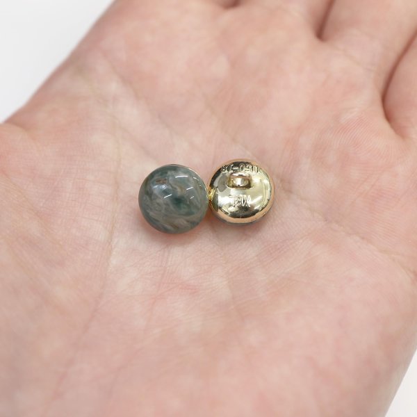画像6: 足つきボタン 【グリーン マーブル】 緑 シャツ スーツ 10個入り 【11.5mm】 きらきらぷんぷん丸 B-266 (6)