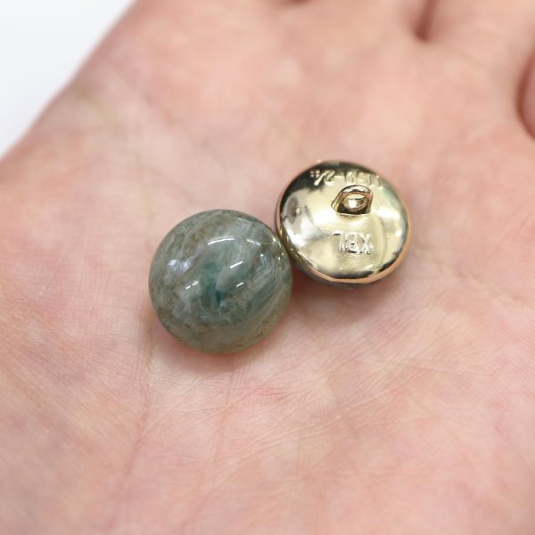 画像6: 足つきボタン 【グリーン マーブル】 緑 シャツ スーツ 8個入り 【15mm】 きらきらぷんぷん丸 B-267 (6)
