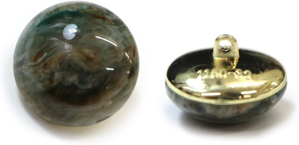 画像1: 足つきボタン 【グリーン マーブル】 緑 シャツ スーツ 6個入り 【20mm】 きらきらぷんぷん丸 B-268 (1)