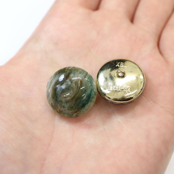 画像6: 足つきボタン 【グリーン マーブル】 緑 シャツ スーツ 6個入り 【20mm】 きらきらぷんぷん丸 B-268 (6)