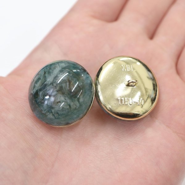 画像6: 足つきボタン 【グリーン マーブル】 緑 シャツ スーツ 4個入り 【25mm】 きらきらぷんぷん丸 B-270 (6)