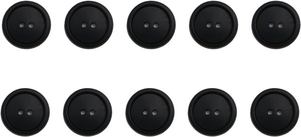 画像1: スーツボタン 黒ボタン 【ブラック ツヤなし】 ジャケット ブレザー 二つ穴ボタン フロントボタン 袖口 ベーシック シンプル ボタン 10個入り 【17.5mm】 ボタンマート B-275 (1)